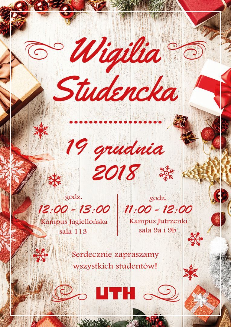 Wigilia Studencka 2018 w UTH